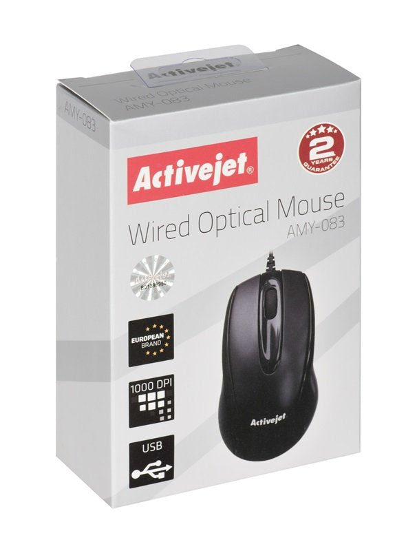 Ratón Activejet Amy-083 Usb Tipo A Óptico 1000 Dpi Ambidextro