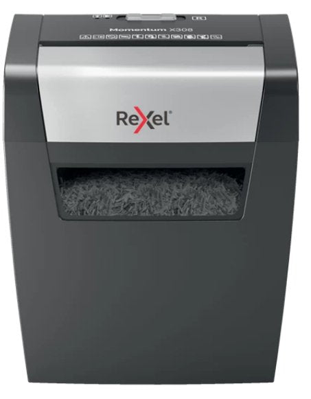 EAN 5028252523202 - Rexel X308 triturador de papel Corte cruzado 22 cm Negro, Plata imagen 1
