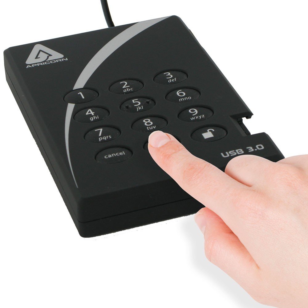 EAN 0708326914109 - Apricorn Aegis Padlock disco duro externo 2 TB 5400 RPM USB tipo A 3.2 Gen 1 (3.1 Gen 1) Negro imagen 4