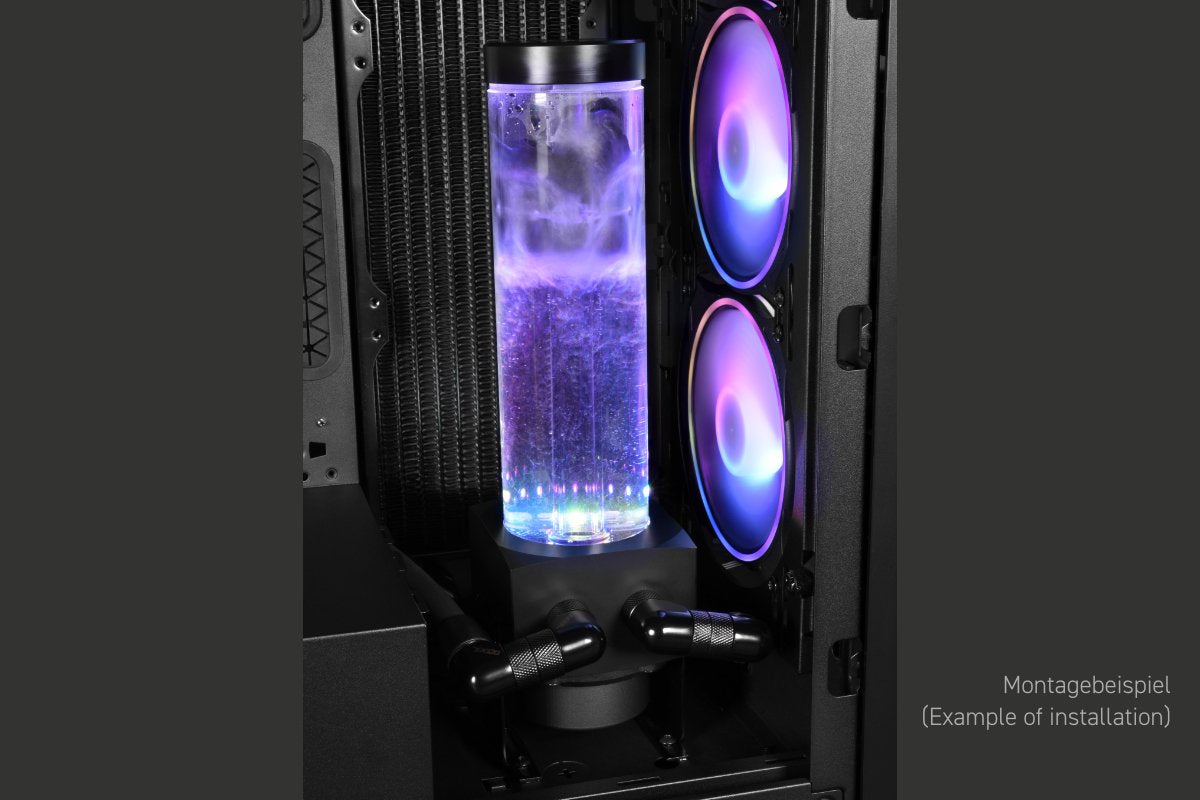Alphacool Core 200 Aurora Depósito Acetal/Acrílico Con Bomba Vpp Apex Negro, Depósito De Expansión Con Bomba 15381