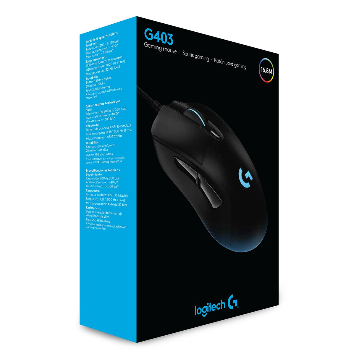 EAN 5099206083394 - Logitech G 910-005633 ratón Juego mano derecha USB tipo A Óptico 25600 DPI imagen 12