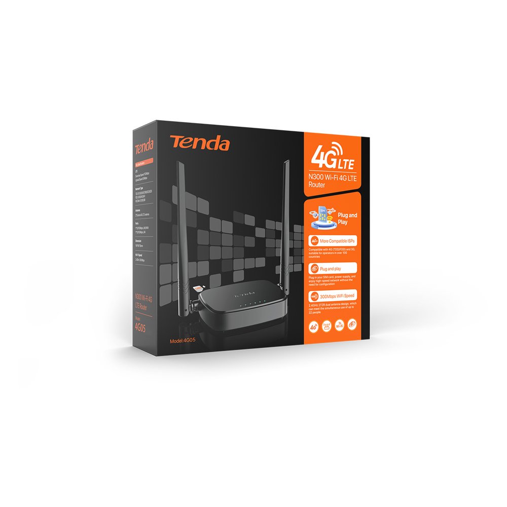 EAN 6932849430752 - Tenda 4G05 router inalámbrico Ethernet rápido Banda única (2,4 GHz) Negro imagen 4