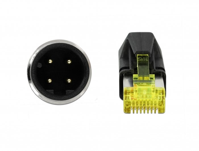 Delock 85442 Cable De Red M12 De 4 Polos Con Codificación D A Conector Rj45 Hirose Tpu 2 M