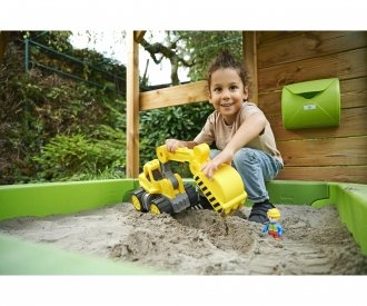 Big Power-Worker Excavadora + Figura, Vehículo De Juguete Amarillo/Gris 800054835