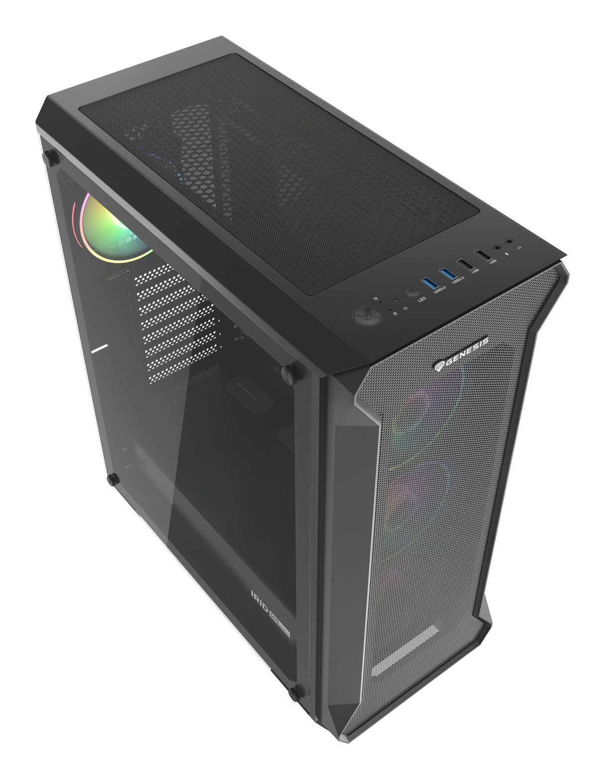 Caja Pc Gaming Genesis Irid 505 Argb Atx 2xusb 3.0 2xusb 2.0 S/F Cristal Templado