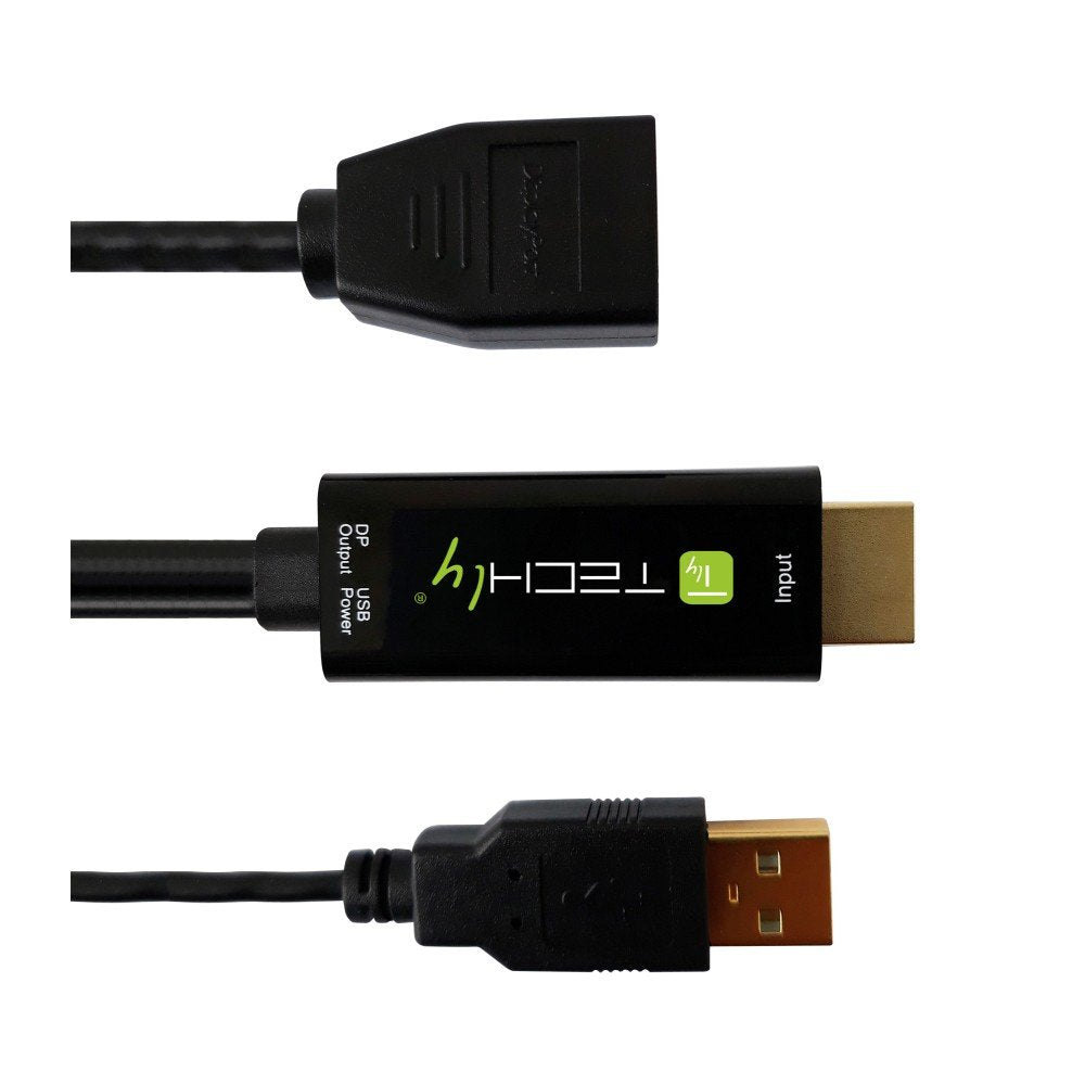 Techly Icoc Hdmi-Dp12a Adaptador Hdmi A Displayport Con Alimentación Usb 4k*30hz M/F