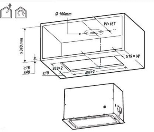 EAN 8020283049246 - Elica LANE MBL/A/52 Encastrada Negro 550 m³/h imagen 5