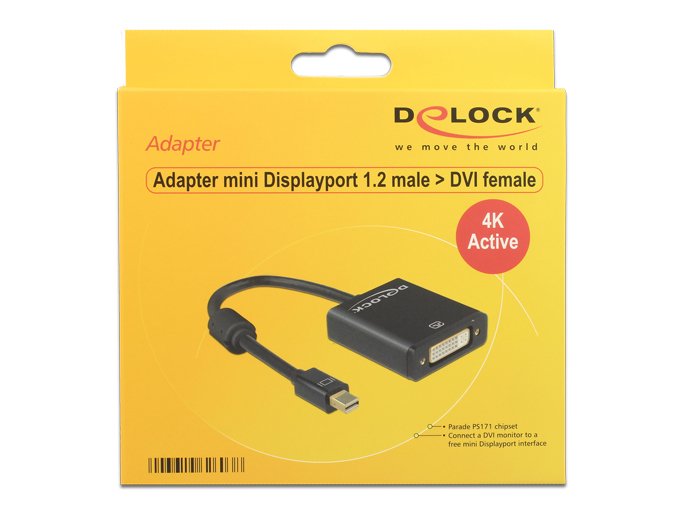 EAN 4043619626038 - DeLOCK 62603 adaptador de cable de vídeo 0,2 m Mini DisplayPort DVI-I Negro imagen 1