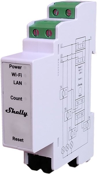 Shelly · Hutschiene · \"Pro 3em-3ct63\" · Mromzähler · Inkl. Ct · Messfunktion · Wlan · Lan · Bt
