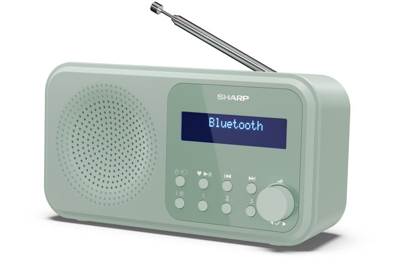 Sharp Dr-P420(Gn) Tokyo Portable Digital Radio, Fm Dab Dab+, Bluetooth 5.0, Usb Or Battery Powered, Aquamarine Green