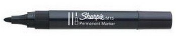 Sharpie Marcador Permanente Negro M15 Punta Redonda -12u-
