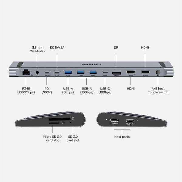 EAN 4894160058553 - UNITEK D1106AGY01 base para portátil y replicador de puertos Alámbrico USB 3.2 Gen 1 (3.1 Gen 1) Type-C G imagen 3