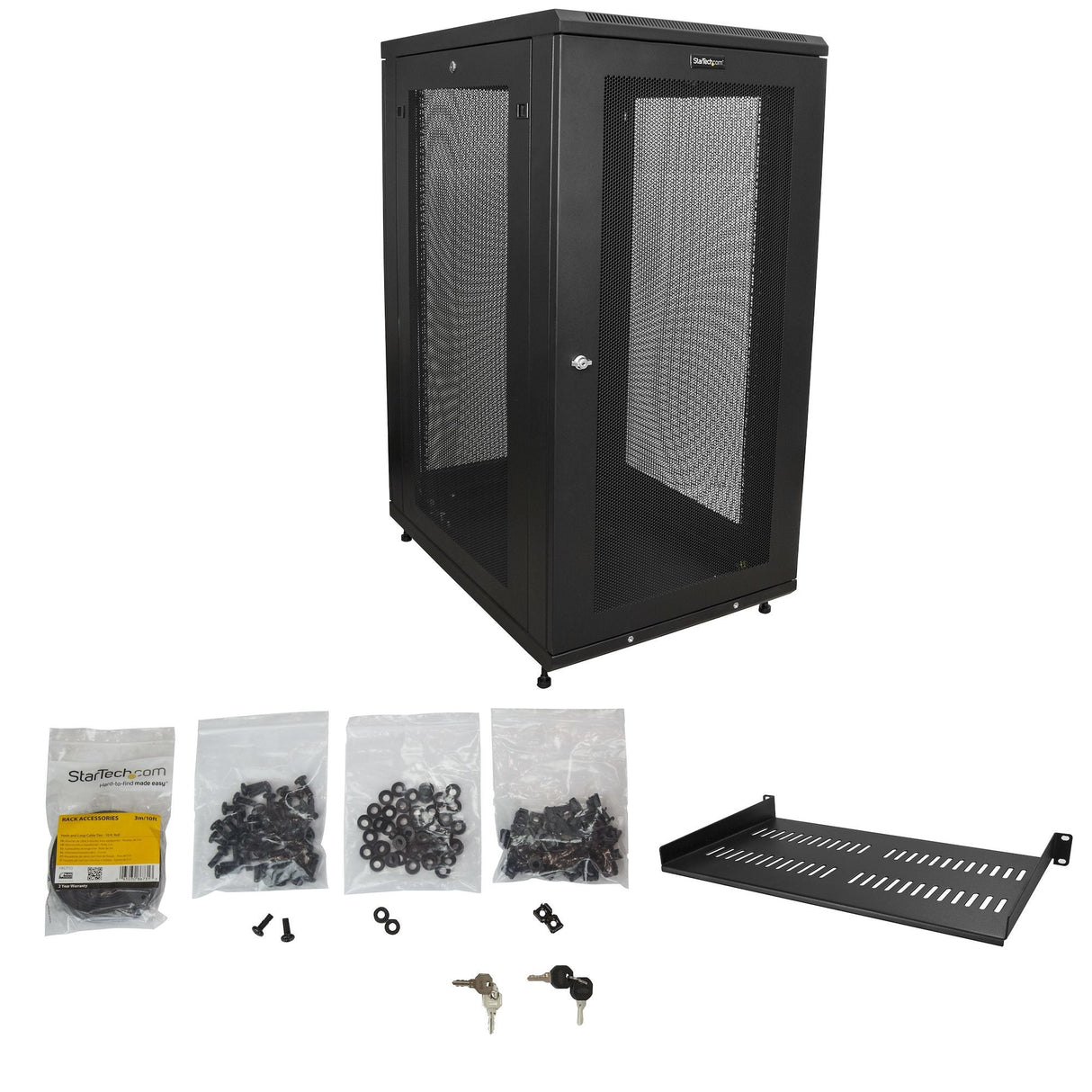 EAN 0065030870214 - StarTech.com RK2433BKM armario rack Rack o bastidor independiente Negro imagen 7