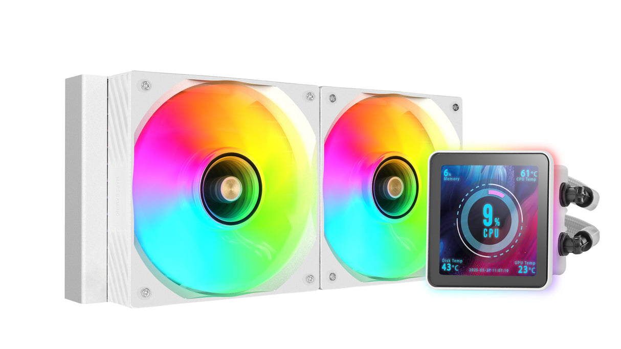 Refrigerador Liquido Cpu Mars Gaming Ml-Visionpro240w Todo En Uno 12 Cm Blanco 1 Pieza