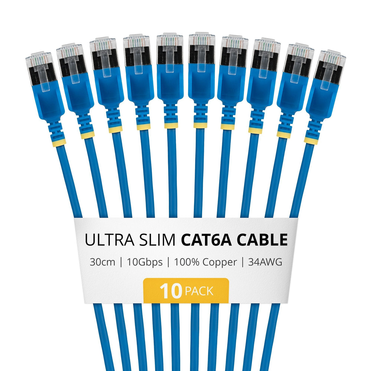 Cable Startech.Com 6astp34bls30cm10pk De Red Azul 0,3 M Cat6a U/Ftp (Stp) Alrededor