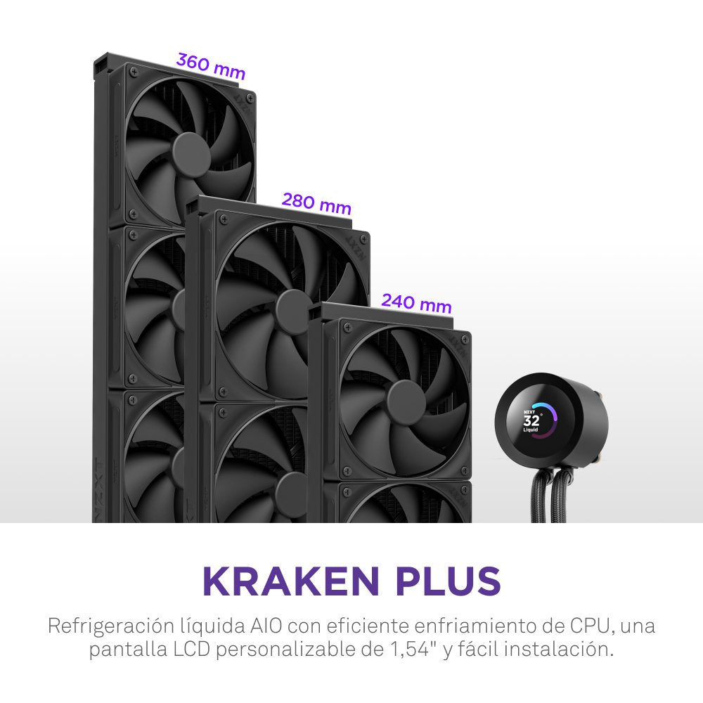 EAN 5056547205212 - NZXT Kraken Plus 360 Procesador Sistema de refrigeración líquida todo en uno 12 cm Negro imagen 2