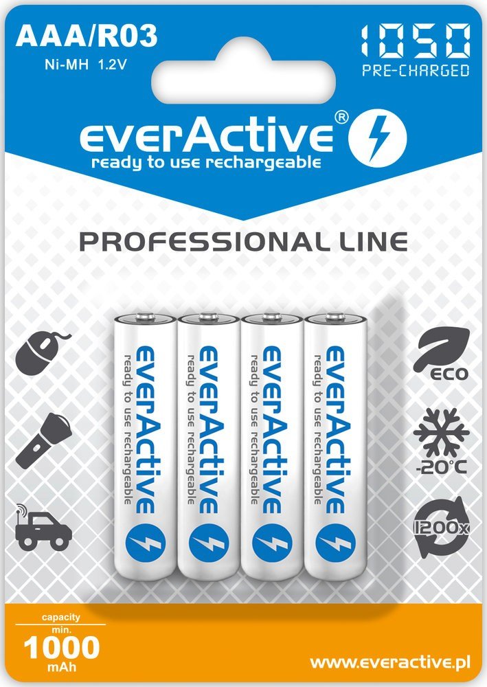 EAN 5902020523376 - Everactive EVHRL03-1050 pila doméstica Batería recargable AAA Níquel-metal hidruro (NiMH) imagen 1