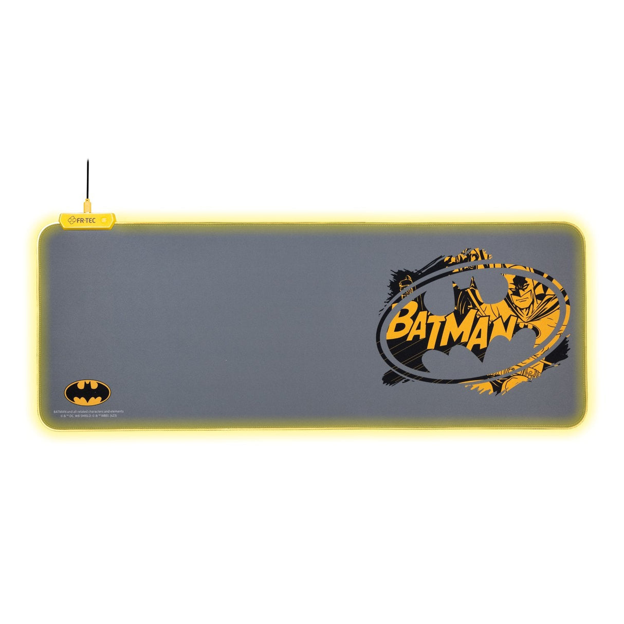 Fr-Tec Batman Alfombrilla Para Teclado Y Raton Xl - Luz Led En Bordes - Diseño Antideslizante - Diferentes Modos De