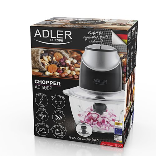 EAN 5903887803274 - Adler AD 4082 picadora eléctrica de alimentos 1,2 L 300 W Negro, Plata imagen 13