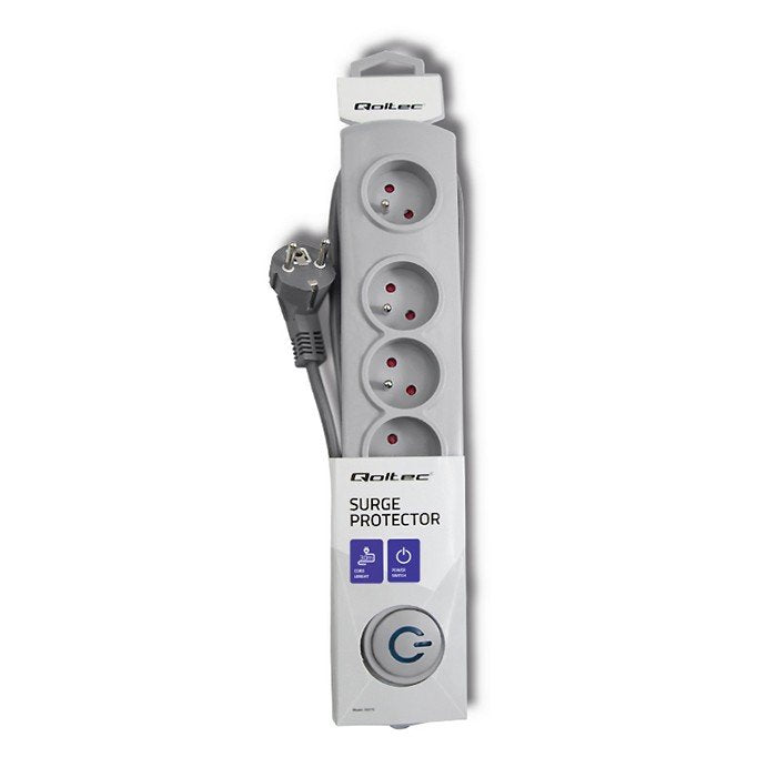 EAN 5901878502724 - Qoltec 50272 limitador de tensión Gris 5 salidas AC 230 V 3 m imagen 4