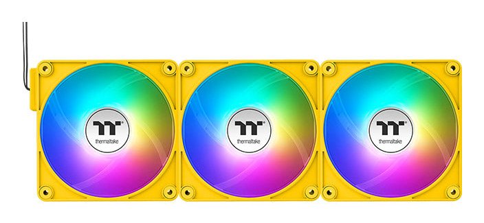 Thermaltake Ct120 Ex Reverse Argb Sync Sync Pc Ventilador De Enfriamiento Bumbleado, Ventilador De Casos Amarillo, 3 Paquete, 120 Mm Cl-F223-Pl12bb-A