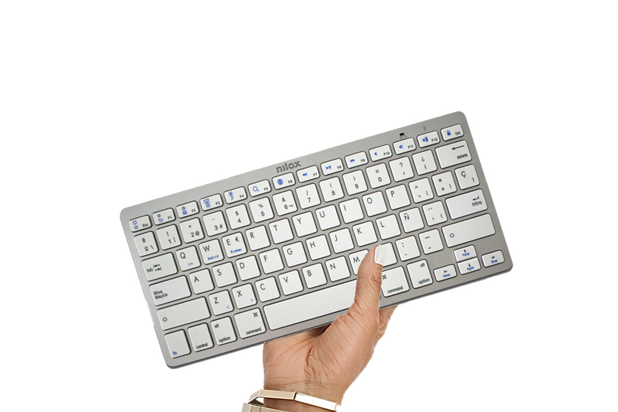 Teclado Español Nilox Bluetooh Silver
