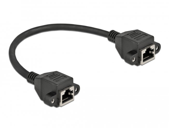 Netzwerk Verlängerungscable S Ftp Rj45 Buchse Zu Rj45 Buchse Cat.6a 25 Cm Schwarz