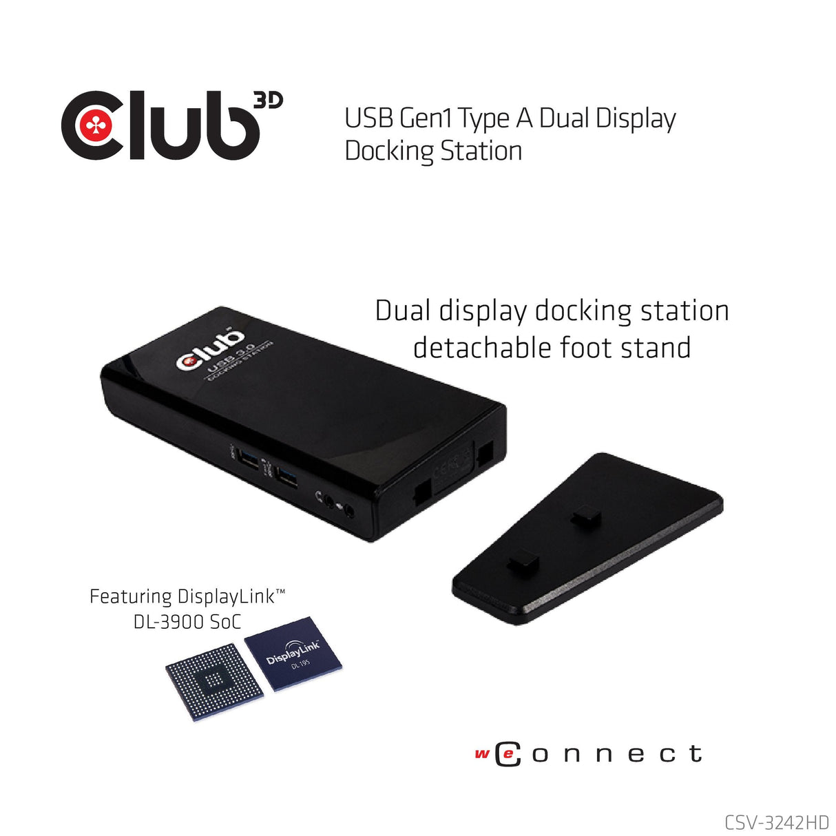 Club3d Sensevision Usb3.0 Dual Display Docking Station