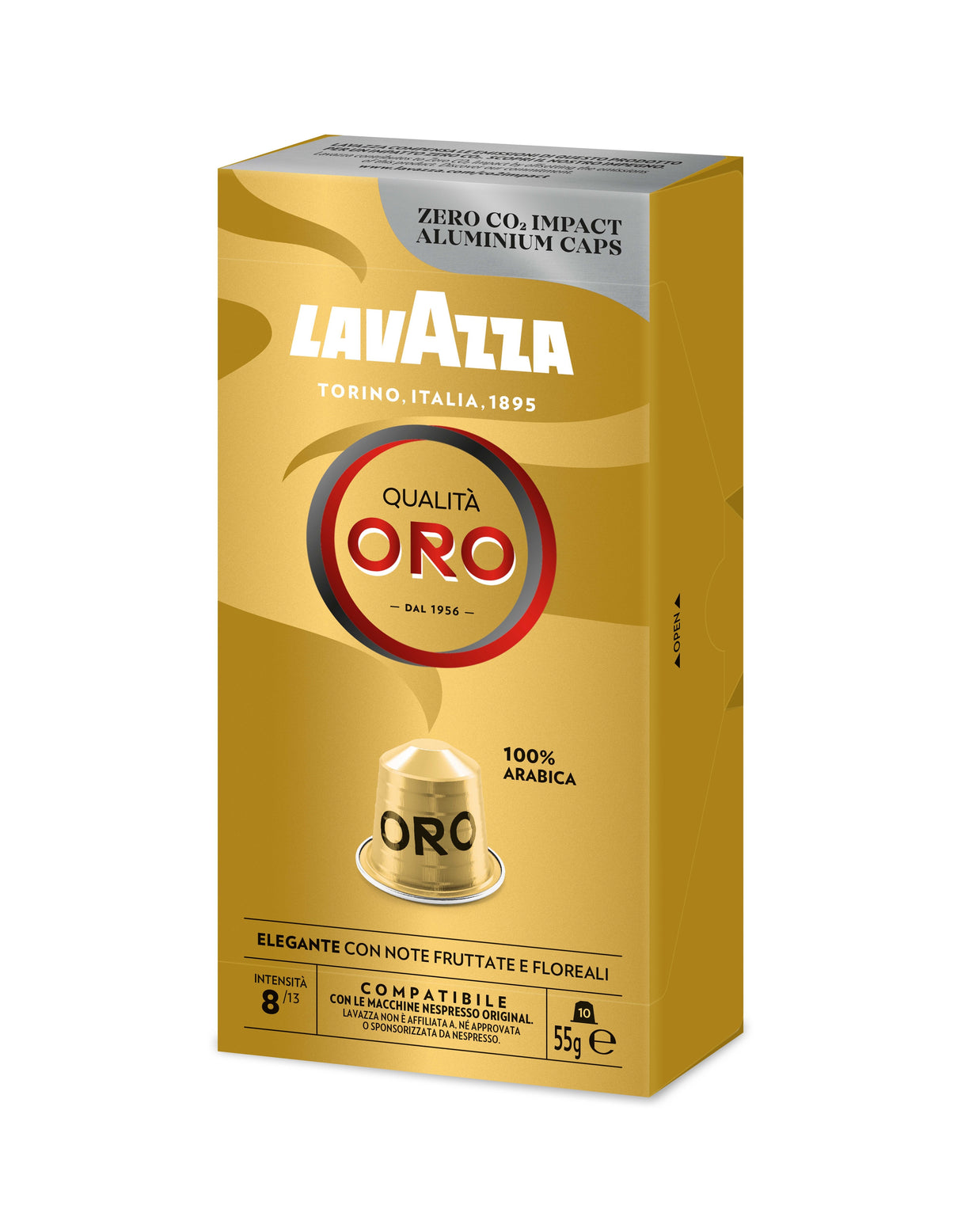 Cápsula Lavazza Qualitá Oro Para Cafeteras Nespresso Caja De 10