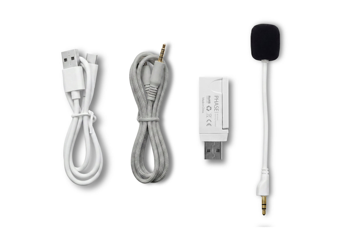 Auriculares Gaming Inalámbricos Con Micrófono Krom Phase Bluetooth Jack 3.5 Usb 2.0 Blancos