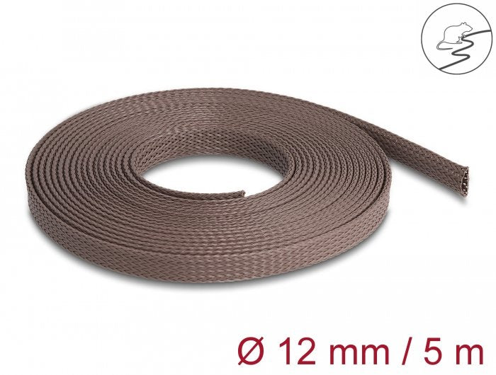 Geflechtschlauch Nagerfest Dehnbar 5 M X 12 Mm Braun