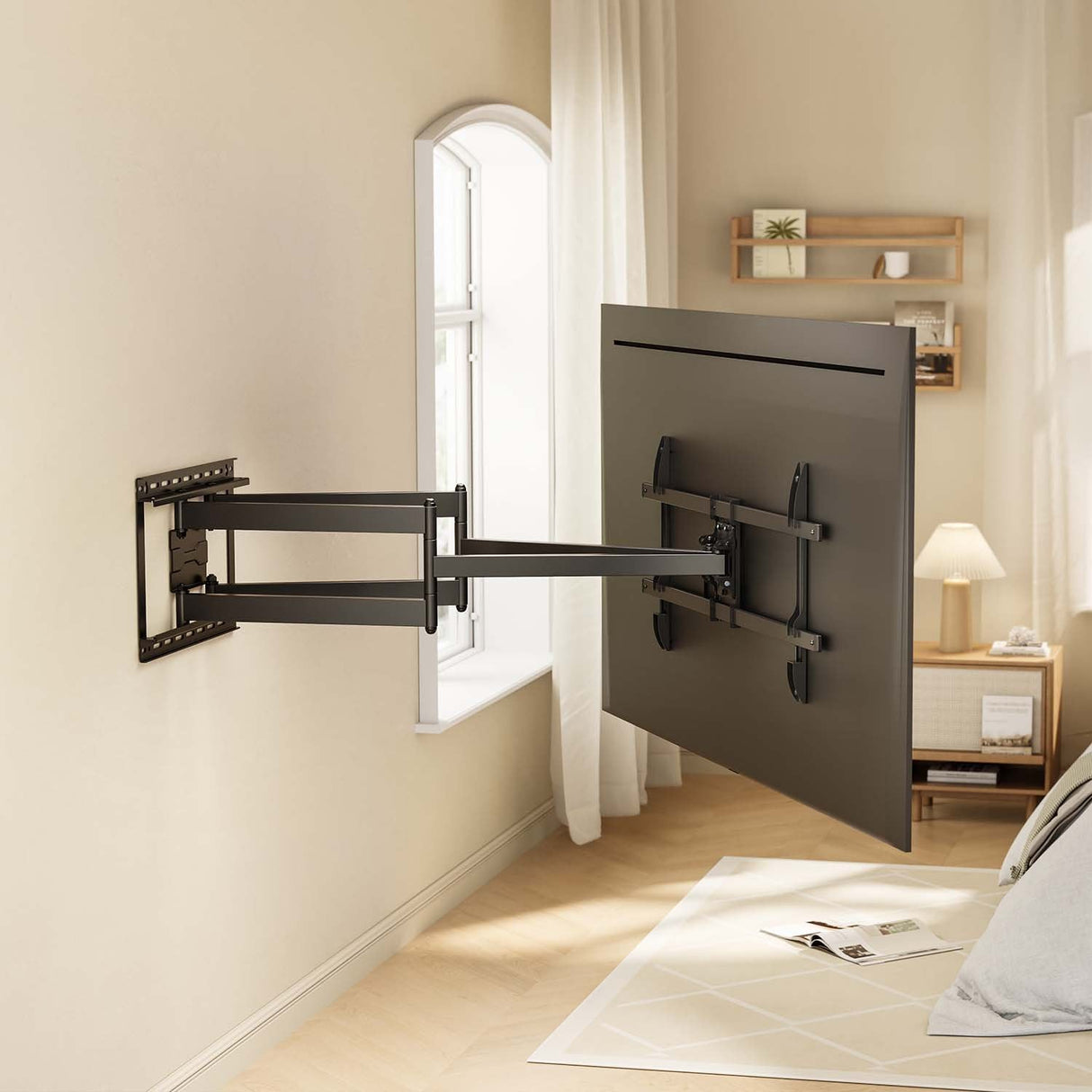 Aisens Soporte Eco Giratorio, Inclinable Y Nivelable Para Monitor/Tv 60kg De 43-90, Negro