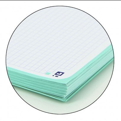 Libreta Oxford Espiral A4+ Verde Menta Tapa Extradura 80 Hojas 4 Taladros Cuadricula 5x5 90gr