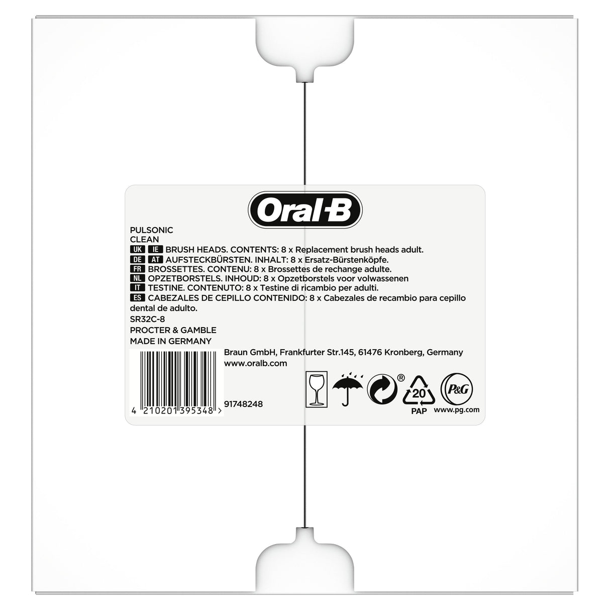 EAN 4210201395348 - Oral-B Pulsonic Clean 81748491 cepillo de cabello 8 pieza(s) Blanco imagen 2