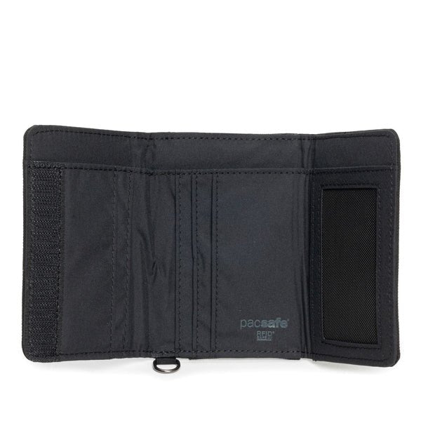 Pacsafe Rfidsafe Black Rfid Blocking Trifold Wallet