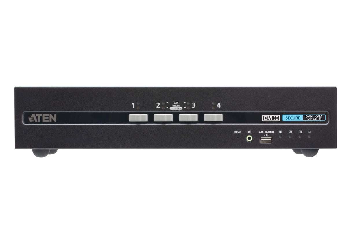 Aten Cs1144d4c Switch Seguro Kvm De 4 Puertos Con Pantalla Dual Usb 4k Dvi (Compatible Con Psd Pp V4.0)