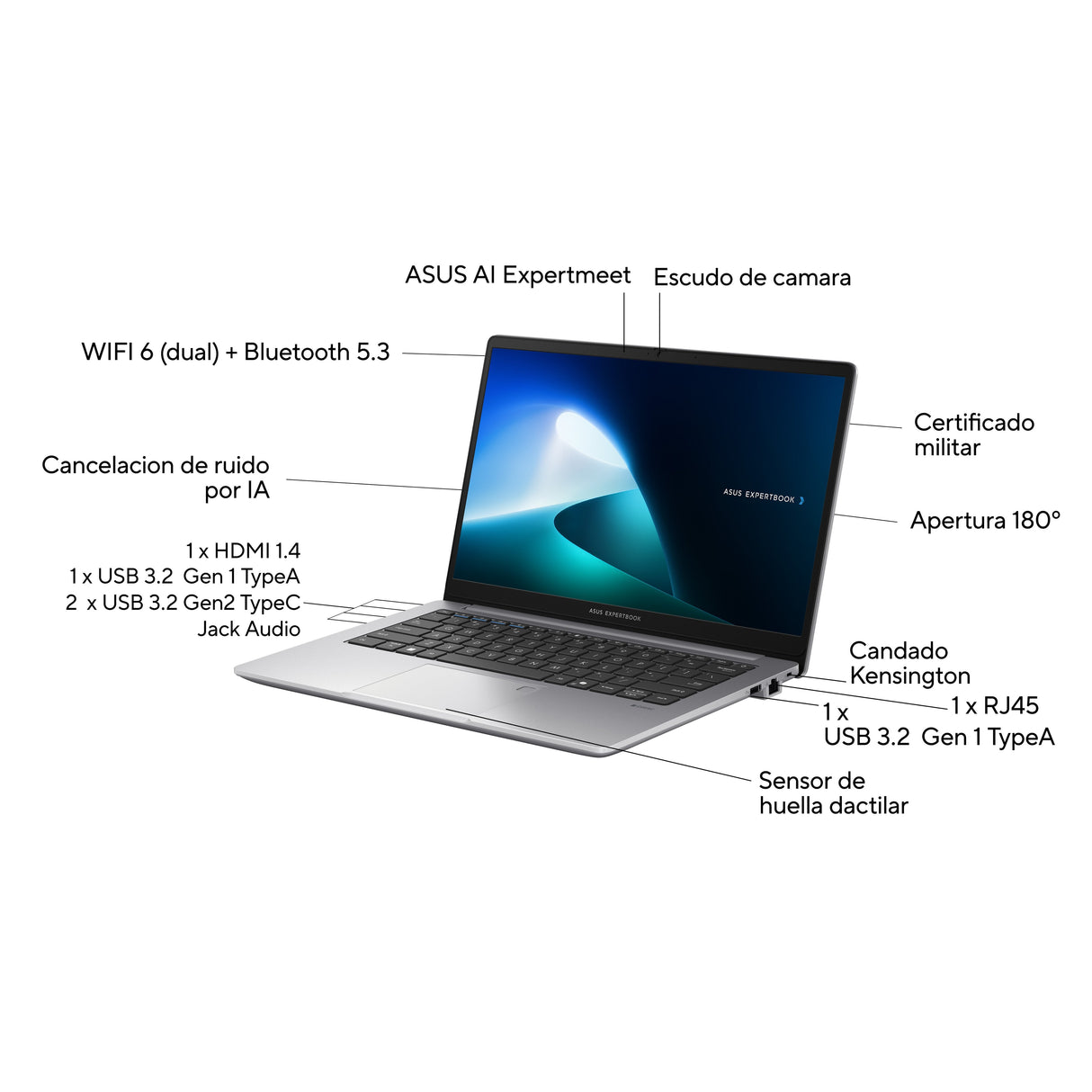 EAN 4711387832516 - ASUS ExpertBook P1 P1403CVA-S60628X Intel® Core™ i7 35,6 cm (14") DDR5-SDRAM Wi-Fi 6 (802.11ax) imagen 3