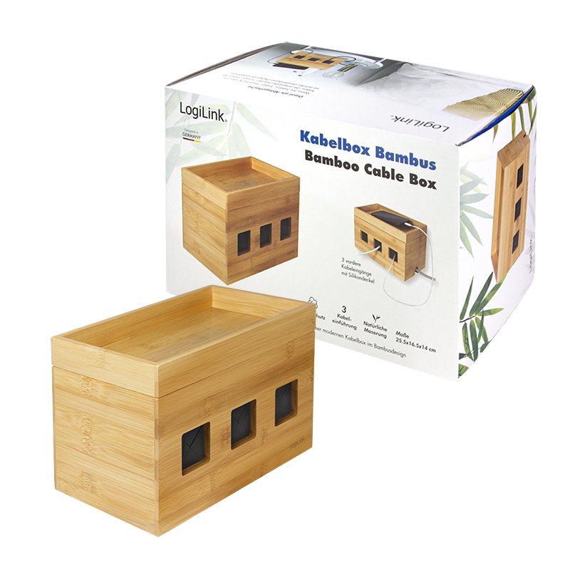 EAN 4052792065015 - LogiLink KAB0076 - Logitech Kabelbox aus Bambus imagen 10