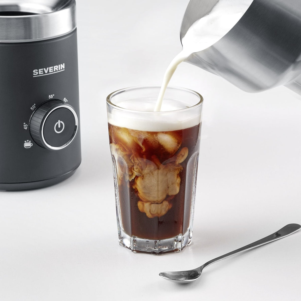 Severin Sm 3586 Espumador De Leche Automático Negro, Acero Inoxidable