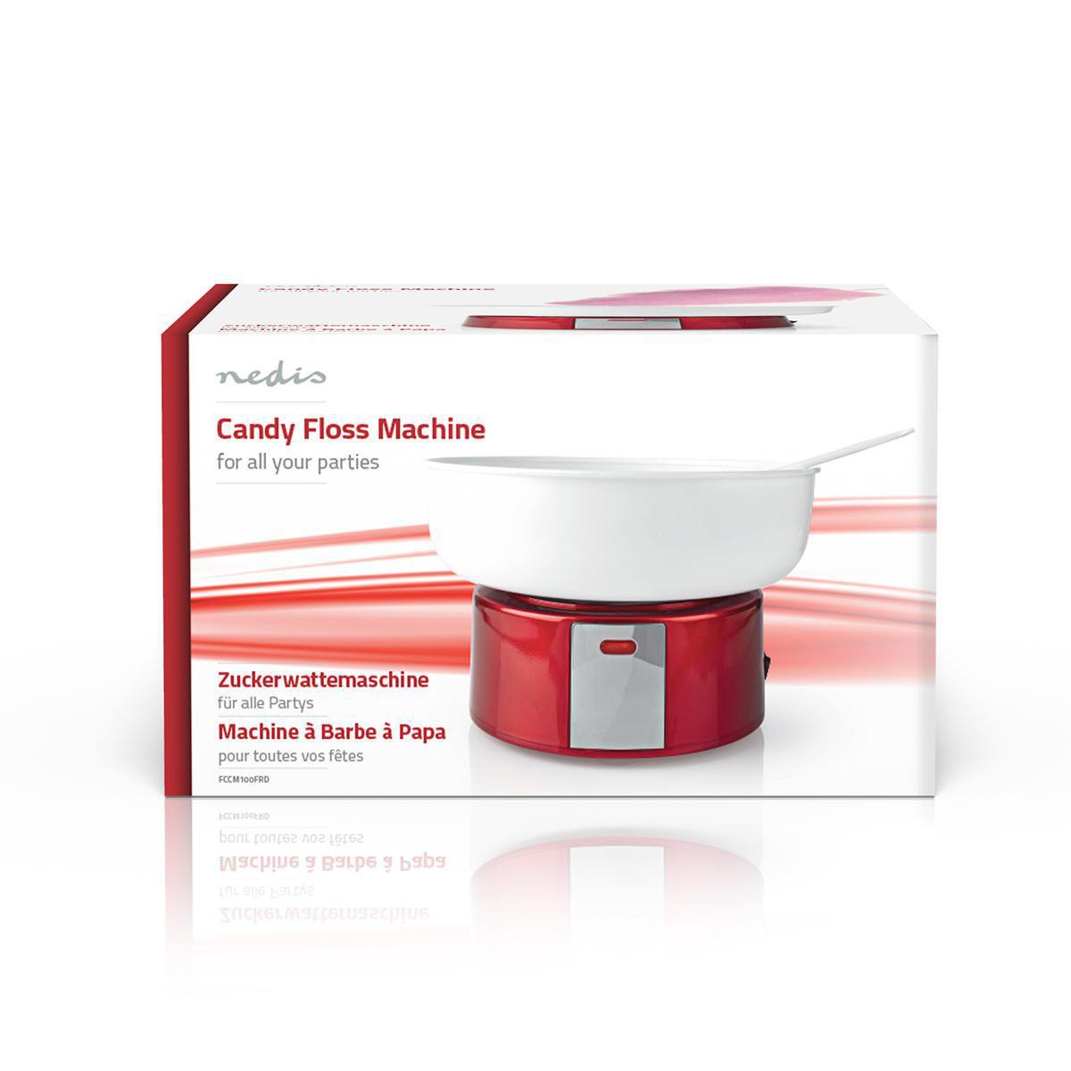 EAN 5412810322503 - Nedis FCCM100FRD algodonera de azúcar Rojo, Blanco 500 W imagen 9