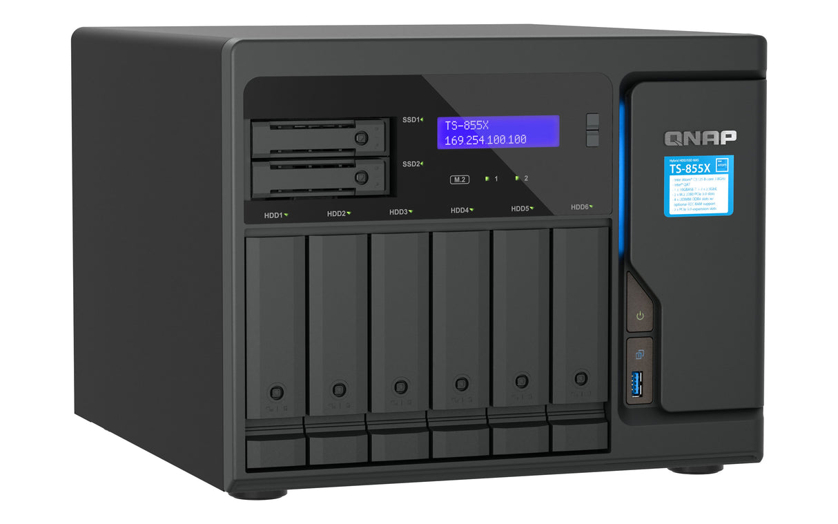 EAN 4711103084007 - QNAP TS-855X SAN Torre Intel Atom® C5125 8 GB DDR4 0 TB QNAP QTS Negro imagen 5