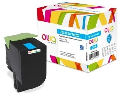 Tóner Compatible Owa Lexmark 70c0x20 / 70c2xce / 700x2 Cian