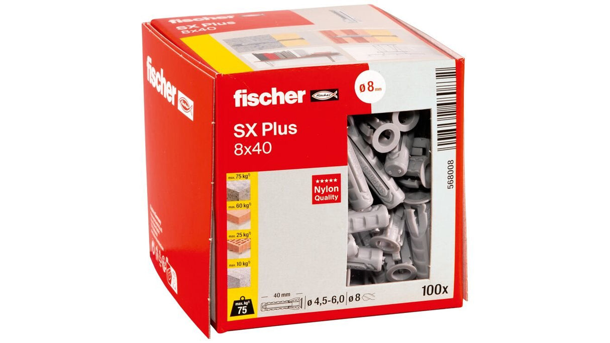 Tacos Fischer Plug Sx Plus 8x40 100 Pcs