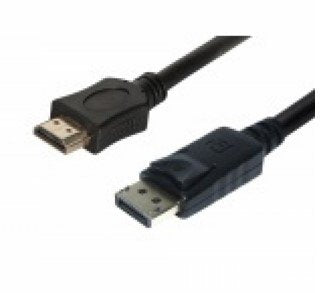 Helos Cable, Displayport Macho/Hdmi Macho, 4k, Basic,10,0m, Negro