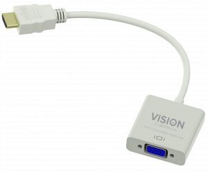 EAN 4191274000004 - Vision TC-HDMIVGA adaptador de cable de vídeo VGA (D-Sub) HDMI tipo A (Estándar) Blanco imagen 1