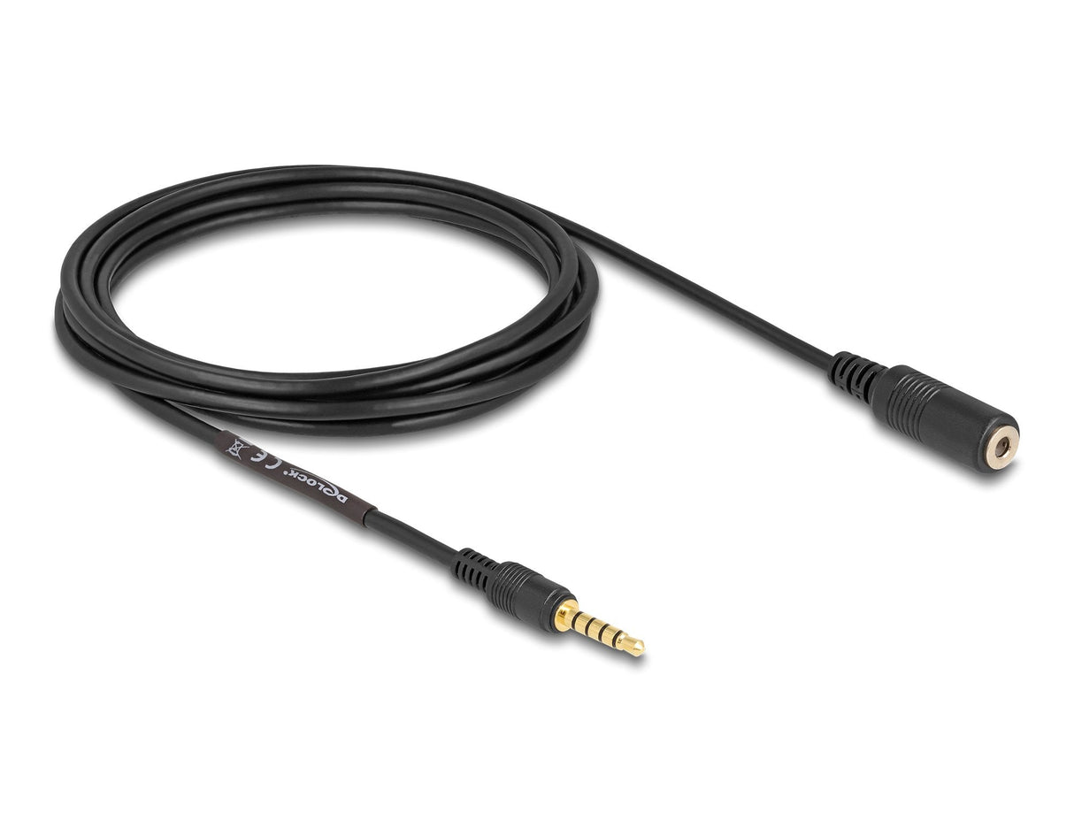 Delock 85733 Cable De Extensión Conector Estéreo 3,5 Mm De 5 Pines, Macho A Hembra 3 M Negro