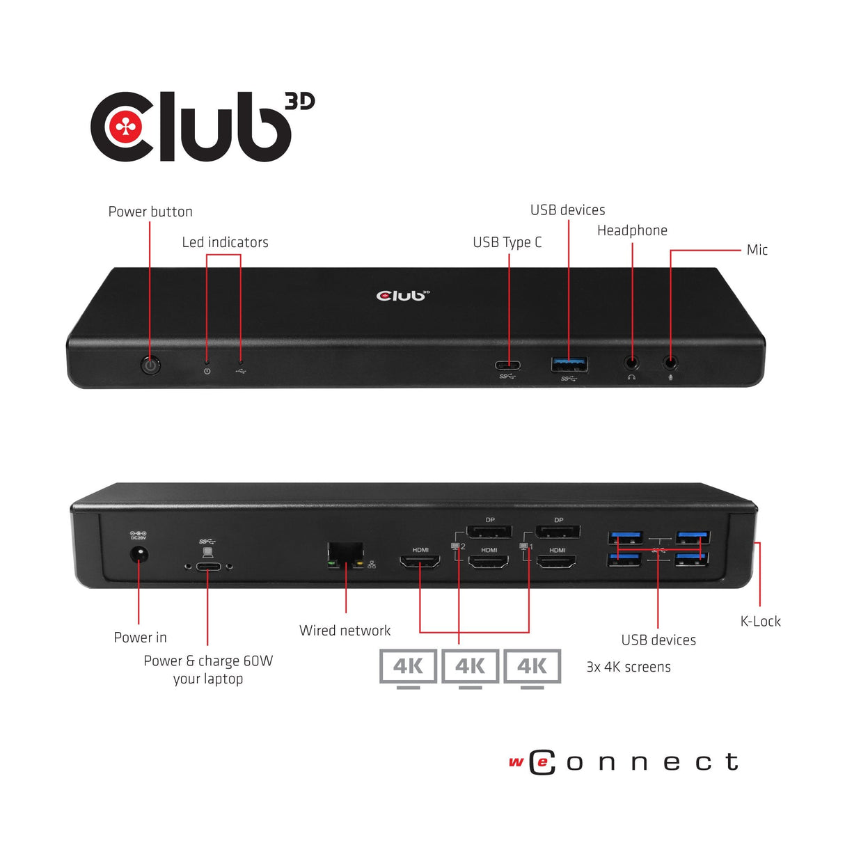 EAN 8719214471293 - CLUB3D CSV-1562 base para portátil y replicador de puertos Acoplamiento USB 3.2 Gen 1 (3.1 Gen 1) Type-C imagen 7