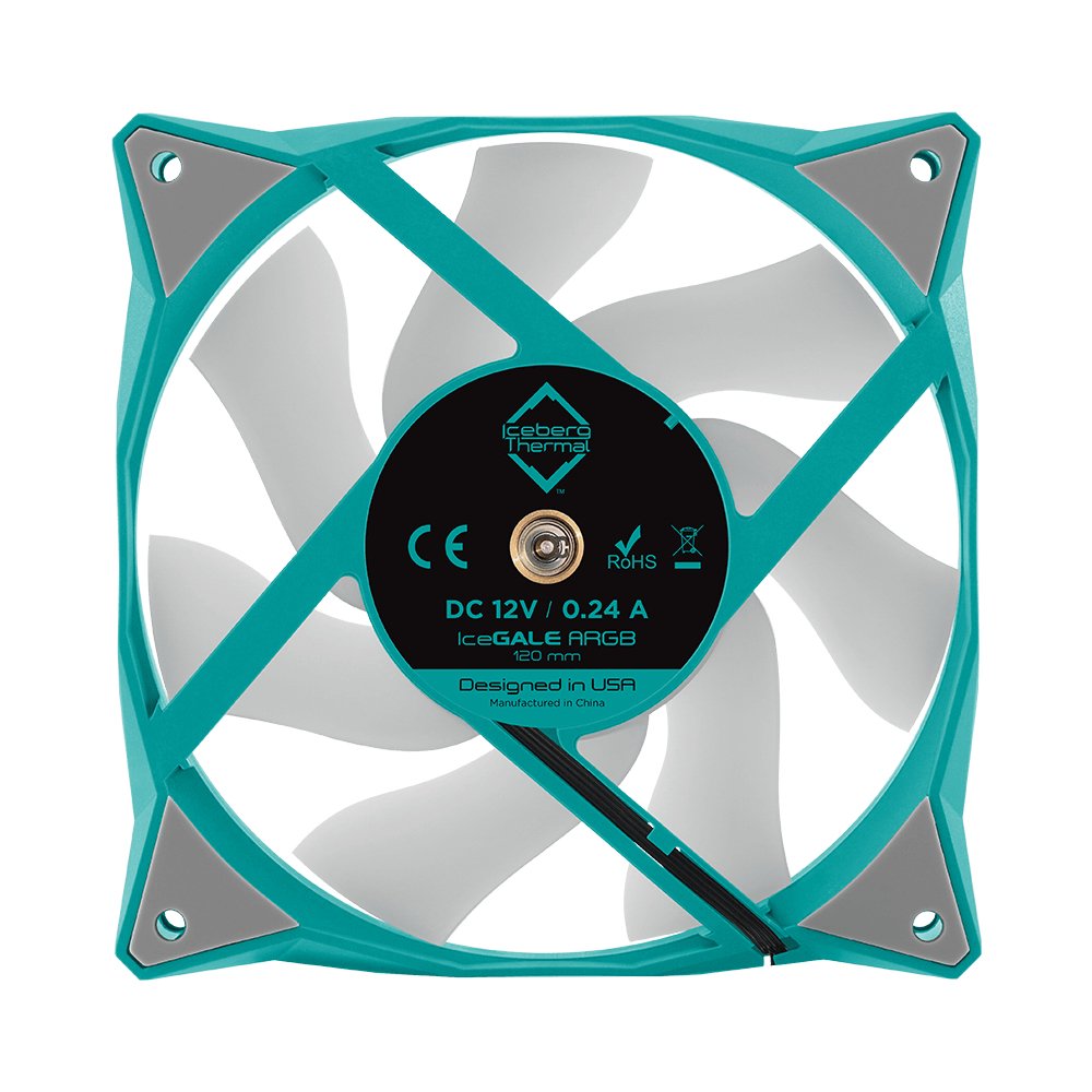 EAN 1230000071185 - Iceberg Thermal IceGALE ARGB Carcasa del ordenador Ventilador 12 cm Verde azulado 1 pieza(s) imagen 3
