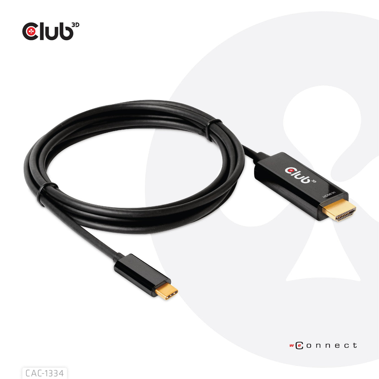 EAN 8719214472054 - CLUB3D CAC-1334 adaptador de cable de vídeo 1,8 m HDMI tipo A (Estándar) USB Tipo C Negro imagen 7