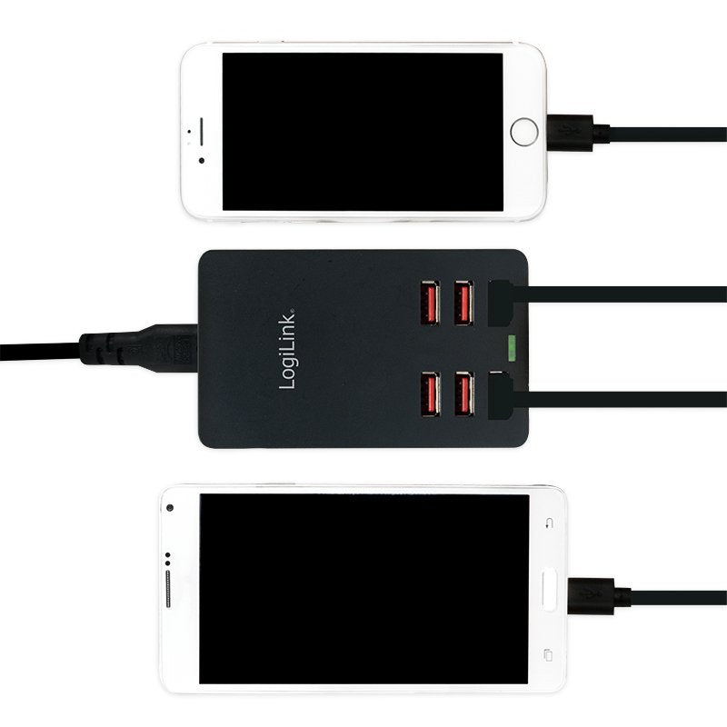 Logilink Usb Table Charger, 6 Port, 32w, Negro